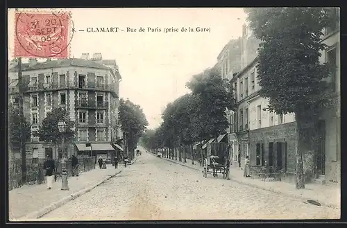 AK Clamart, Rue de Paris (prise de la Gare)