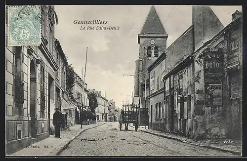 AK Gennevilliers, La Rue Saint-Denis