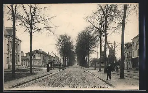 AK Chatenay, Route de Versailles au Petit Chatenay