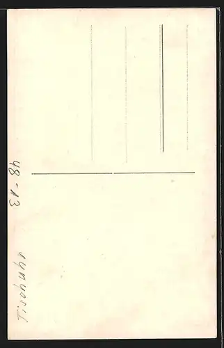 AK Tischuhr mit Hirsch und Reh