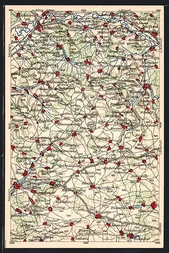 AK Lichtenfels, Landkarte der Umgebung, Wona-Verlag