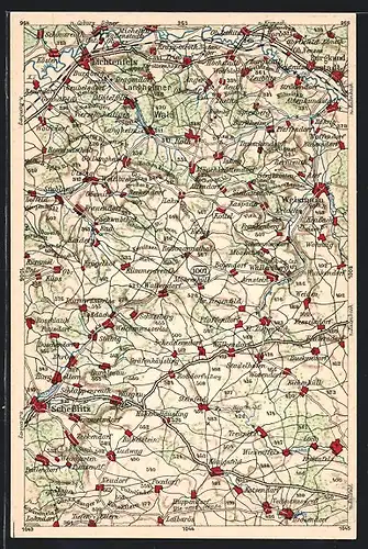 AK Lichtenfels, Landkarte der Umgebung, Wona-Verlag