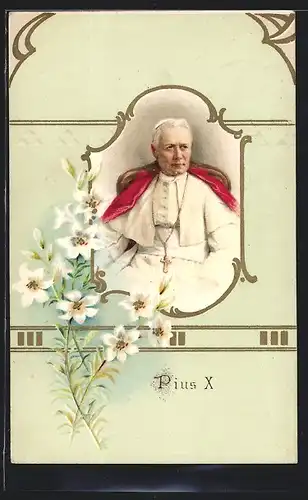 Künstler-AK Portrait Papst Pius X.