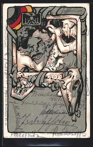 Lithographie Germanenkult, Odins-Karte