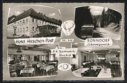 AK Bonndorf /Schwarzwald, Hotel Hirschen-Post