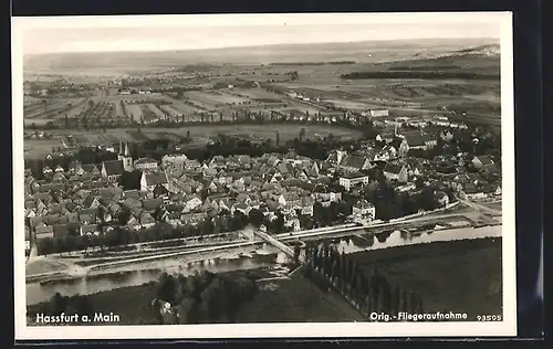 AK Hassfurt a. Main, Panorama vom Flugzeug aus