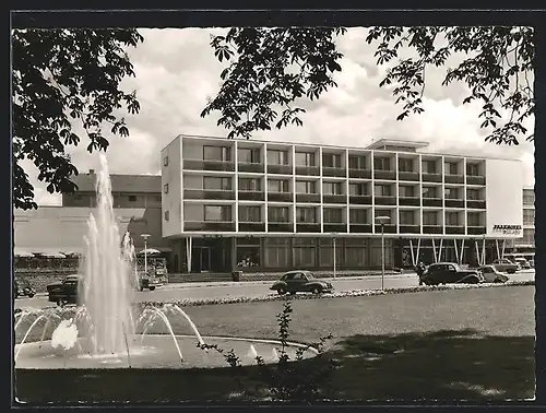 AK Reutlingen, Parkhotel Friedrich List mit Springbrunnen
