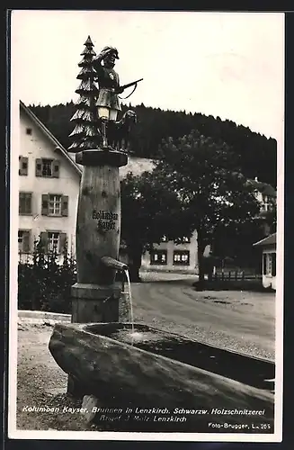 AK Lenzkirch, Brunnen Kolumban Kayser