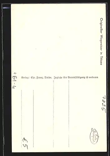 AK Titisee, Origineller Wegweiser nach Saig