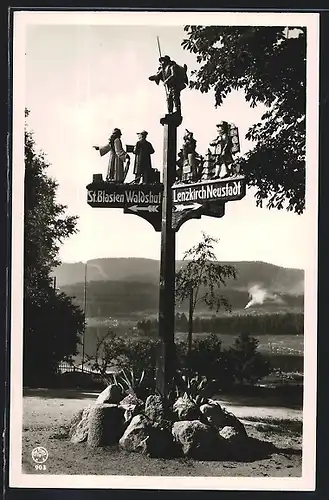 AK Schluchsee, Wegweiser St. Blasien - Lenzkirch