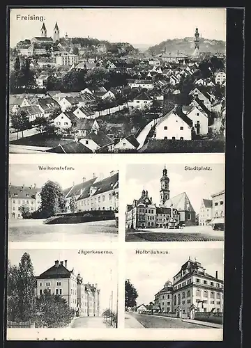 AK Freising, Gasthaus Hofbräuhaus, Gasthaus Weihenstefan, Gasthaus Jägerkaserne