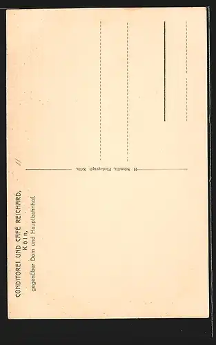 AK Köln, Conditorei und Café Reichard, Eingangshalle