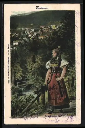 AK Todtmoos, Lenzkircherin in Tracht