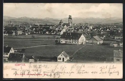 AK Kempten, Ortsansicht aus der Vogelschau