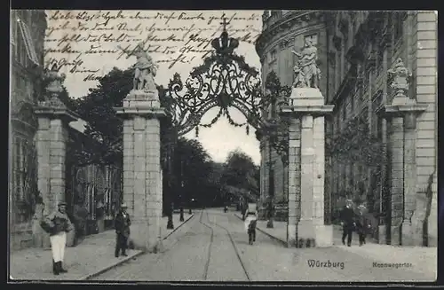 AK Würzburg, Passanten am Rennwegertor