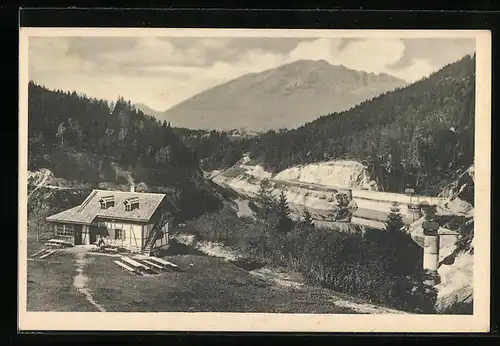 AK Mitterbach am Erlaufsee, Erlaufklause an der Mariazeller Alpenbahn, Zinken und Stausee, Waldschänke und Oetscher