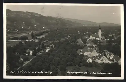 AK Höchst am Rhein, Ortsansicht vom Ballon aus gesehen