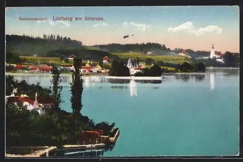 AK Seewalchen am Attersee, Litzlberg mit Kirche