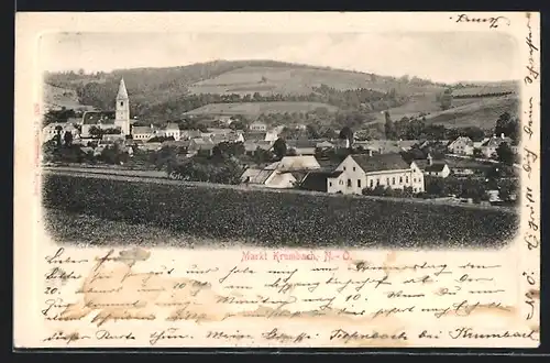 AK Markt Krumbach, Ortsansicht mit Kirche