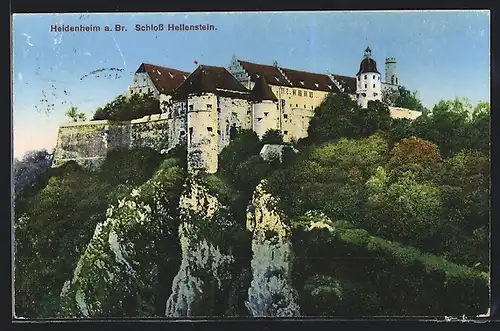 AK Heidenheim a. B., Blick zum Schloss Hellenstein