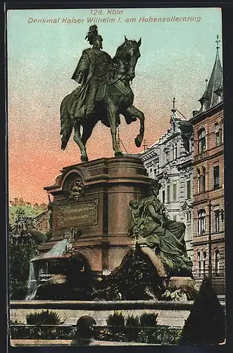 AK Köln, Denkmal Kaiser Wilhelm I. am Hohenzollernring