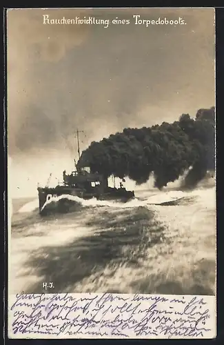 AK Rauchentwicklung eines Torpedoboots