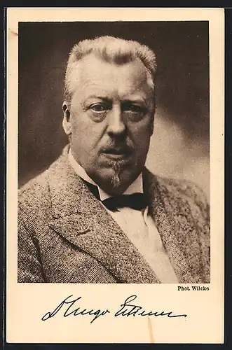 AK Portrait Hugo Eckener im grauen Anzug, Zeppelin-Eckener-Spende