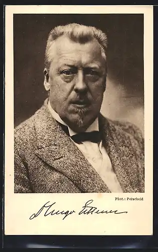 AK Portrait Hugo Eckener im grauen Anzug, Zeppelin-Eckener-Spende