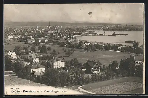 AK Konstanz, Stadtansicht von Kreuzlingen aus