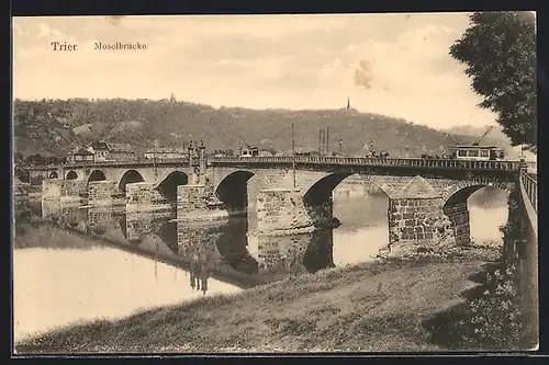 AK Trier, Flusspartie mit der Moselbrücke