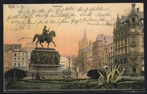 AK Köln a. Rhein, Denkmal auf dem Heumarkt