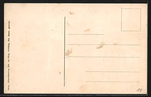 Künstler-AK Heidelberg, Landkarte mit Heidelberg und Umgebung, Neuenheim und Heiligenberg