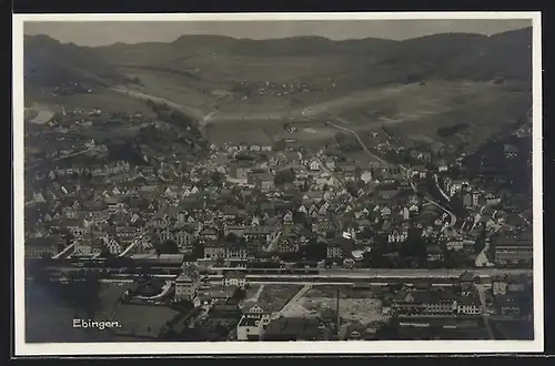 AK Ebingen, Blick auf die Stadt aus der Vogelperspektive