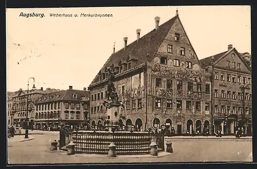 AK Augsburg, Weberhaus und Merkurbrunnen