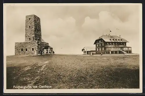 AK Feldberg i. Schwarzwald, Feldbergturm mit Gasthaus