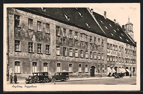 AK Augsburg, Strassenpartie am Fuggerhaus