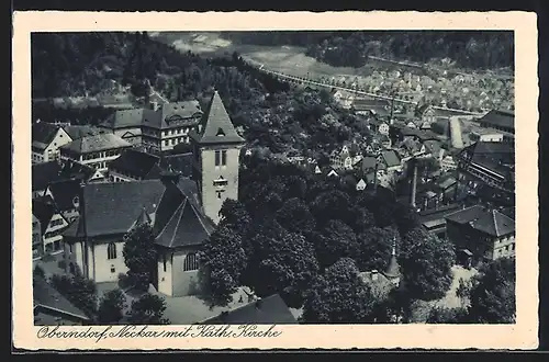 AK Oberndorf, Neckar mit Katholischer Kirche