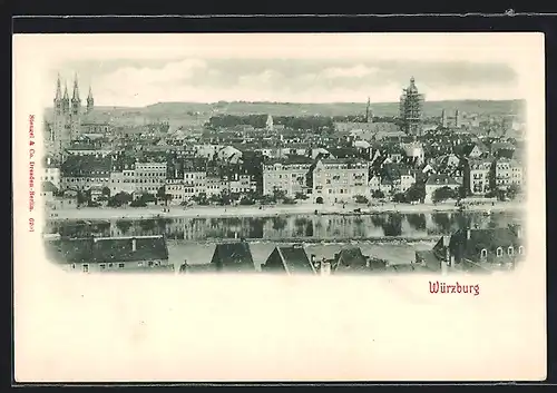 AK Würzburg, Blick auf die Stadt am Main