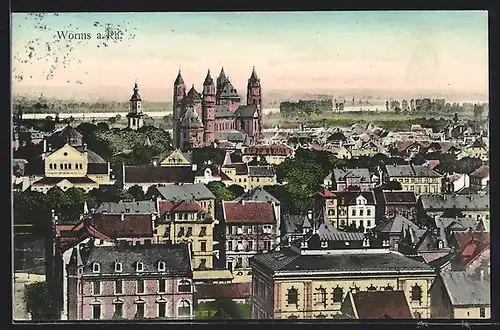 AK Worms a. Rh., Ansicht des Doms