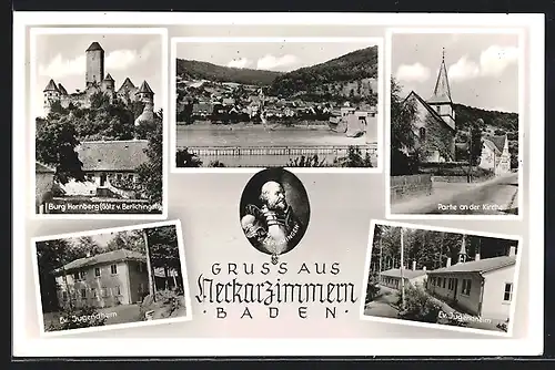 AK Neckarzimmern /Baden, Ev. Jugendheim, Burg, Götz v. Berlichingen
