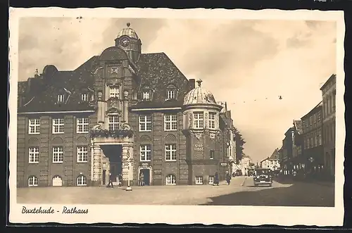AK Buxtehude, Rathaus mit Strasse