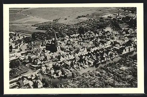 AK Buxtehude, Gesamtansicht vom Flugzeug aus