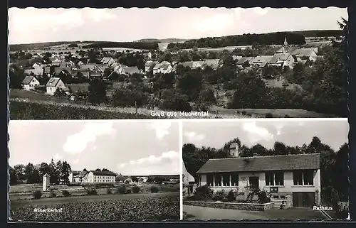 AK Muckental, Ortsansicht, Rathaus und Rineckenhof