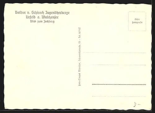 AK Urfeld am Walchensee, Baldur v. Schirach Jugendherberge, Blick zum Jochberg