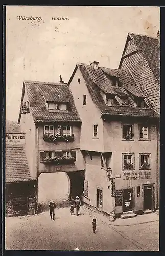 AK Würzburg, Holztor, Colonialwaren Schönlein