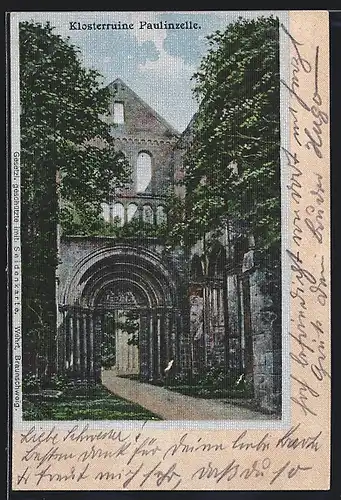 AK Paulinzelle, Partie an der Klosterruine