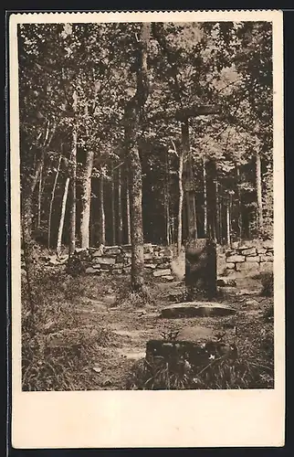 AK Schnaittach, Partie auf dem Festungsfriedhof