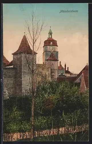 AK Mainbernheim, Türme und Stadtmauer