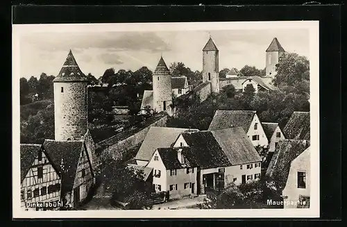 AK Dinkelsbühl, Blick auf Mauerpartie