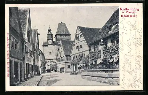 AK Rothenburg o. Tauber, Blick in die Rödergasse